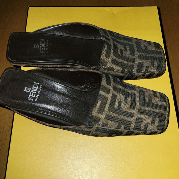 FENDI Zucca Mules w kitten heels, EU 37 - Picture 9 of 10